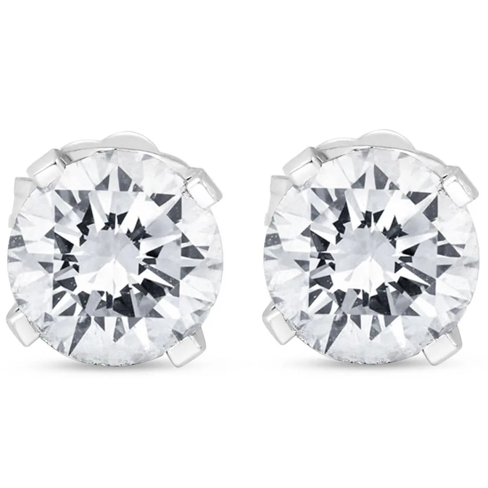 1.5CT Diamond Push-Back Stud Earrings Upgraded 14k White Gold