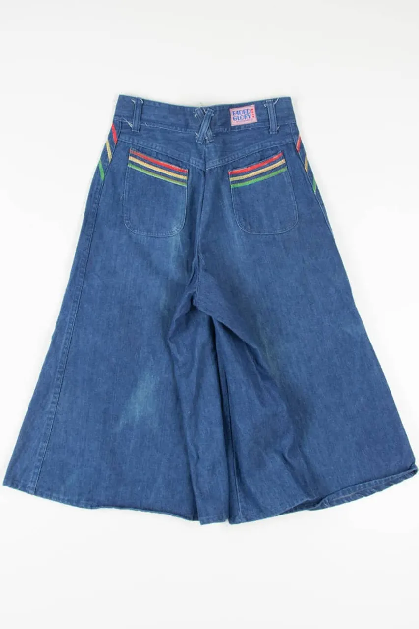 1970s Rainbow Stripe Wide Leg Denim Jeans 705 (sz. Kid's 11)