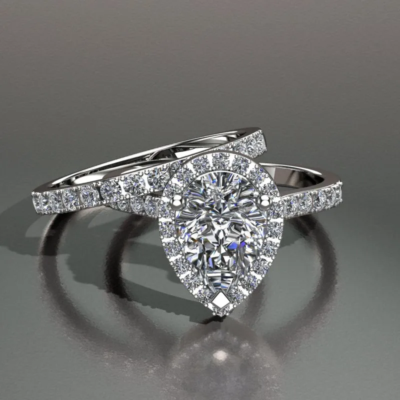 2.25ct Pear Diamond Bridal Set - 02US60