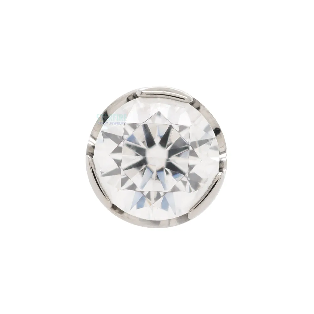 2.5mm Prong-Set Brilliant-Cut Gem on Flatback