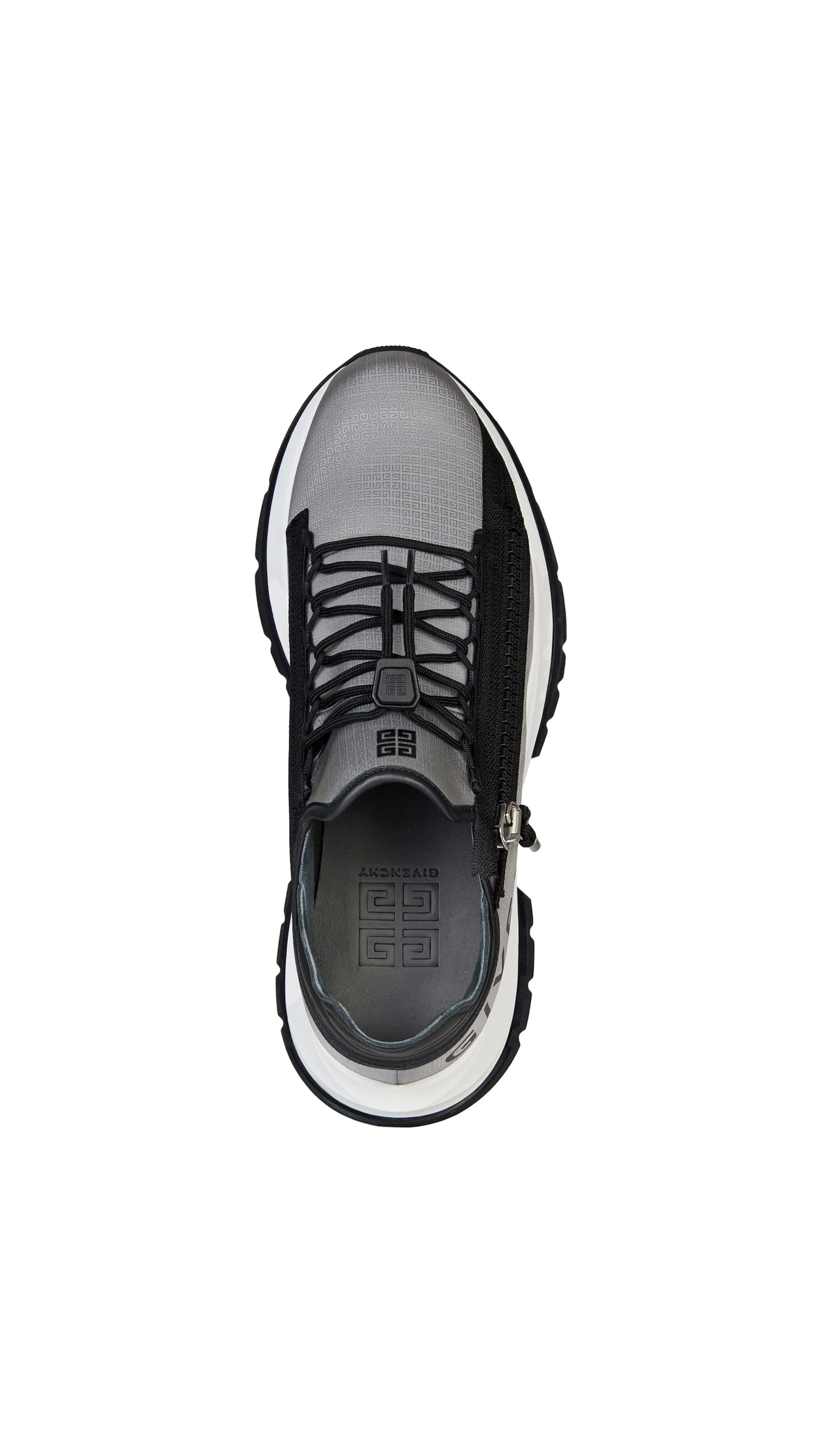 4G Synthetic Fiber Grey/Black Zip Sneakers