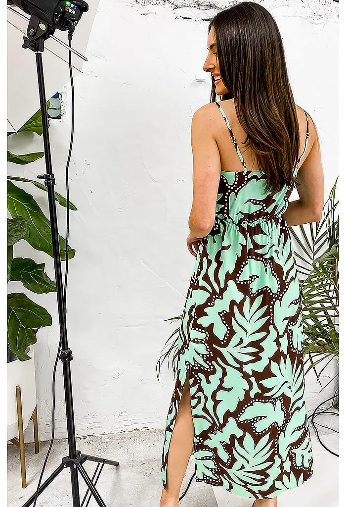 Abstract Print Tie Front Dress by Kelani