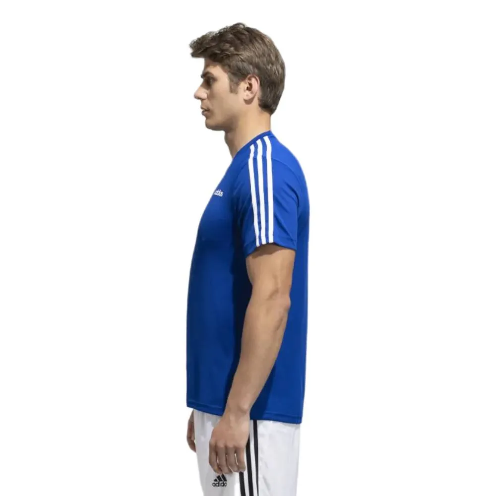 Adidas Men's Blue Beauty Classic 3 Stripes Tee