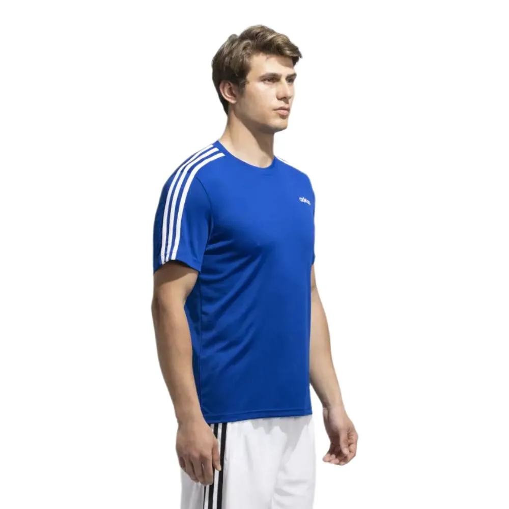 Adidas Men's Blue Beauty Classic 3 Stripes Tee