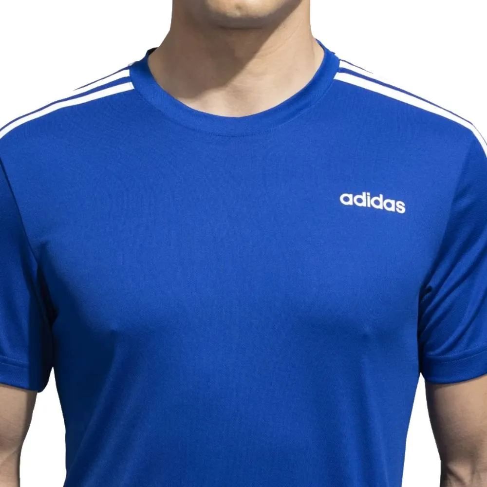 Adidas Men's Blue Beauty Classic 3 Stripes Tee