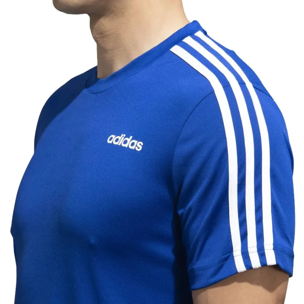 Adidas Men's Blue Beauty Classic 3 Stripes Tee