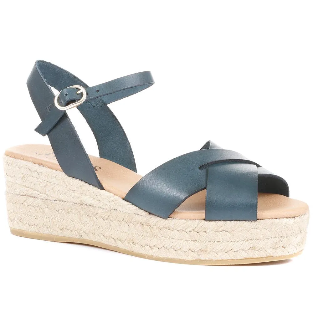 Alaina ALAINA Leather Espadrille Wedges