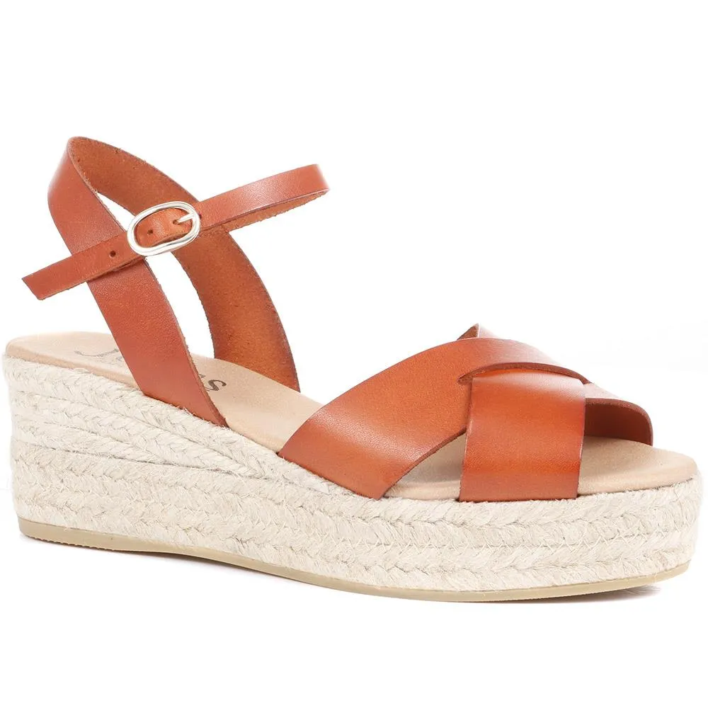 Alaina ALAINA Leather Espadrille Wedges