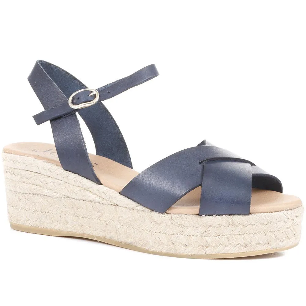 Alaina ALAINA Leather Espadrille Wedges