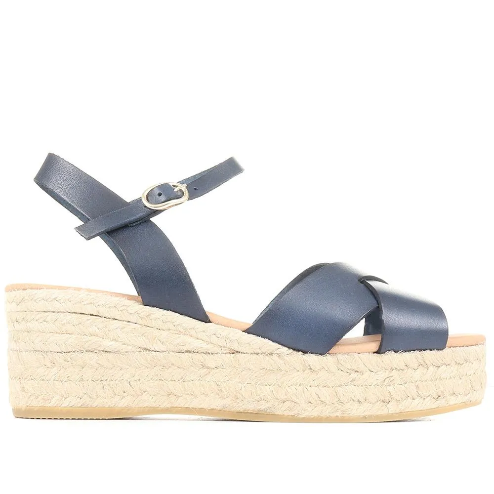 Alaina ALAINA Leather Espadrille Wedges