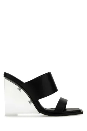 Alexander Mcqueen Black Leather Shard Mules