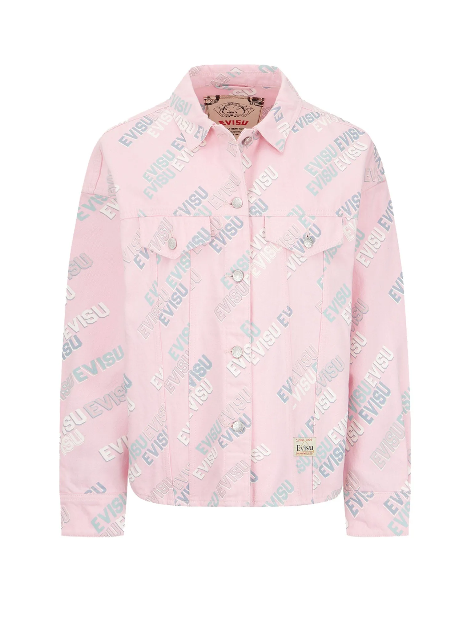 Allover Logo Print Denim Jacket