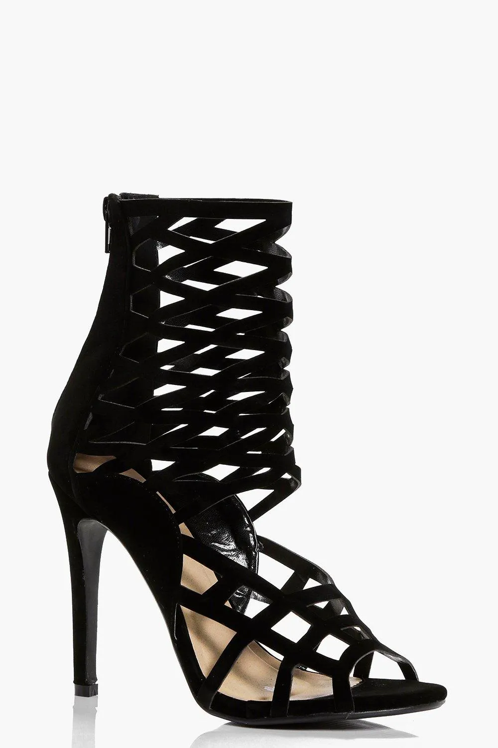 Amber Peeptoe Caged Heels