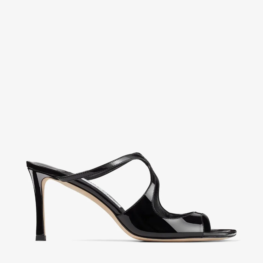 Anise 75 Black Patent Leather Mules