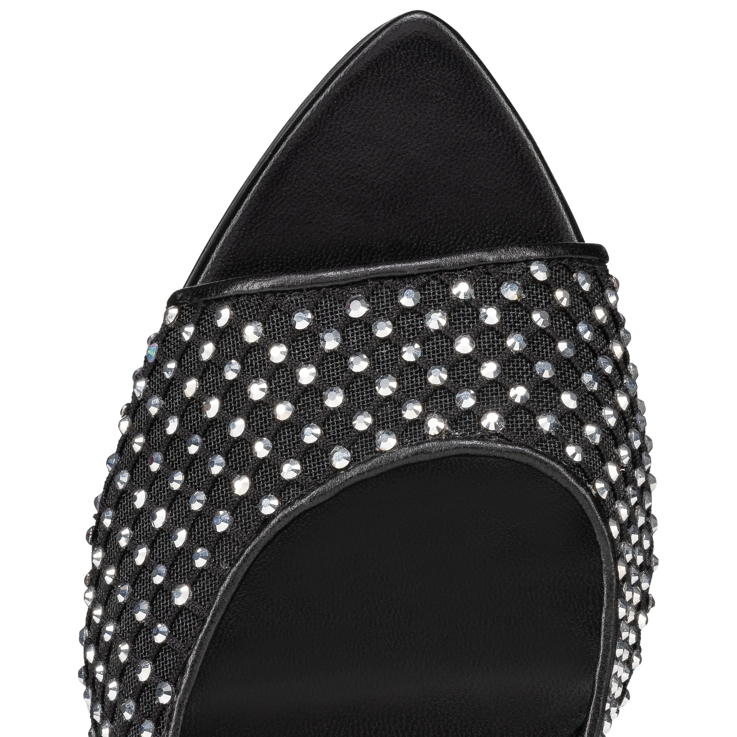 Apostropha Mule Mesh Strass 80 mm Mules - Mesh, nappa leather and strass - Black - Women