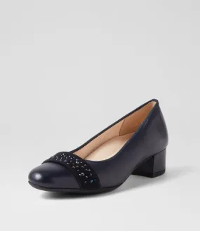 ARA Nizza 13 Navy Leather Heels