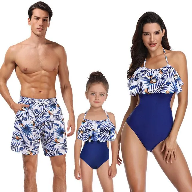 AshoreShop Family Swimwear Matching Mother Daughter Father Son