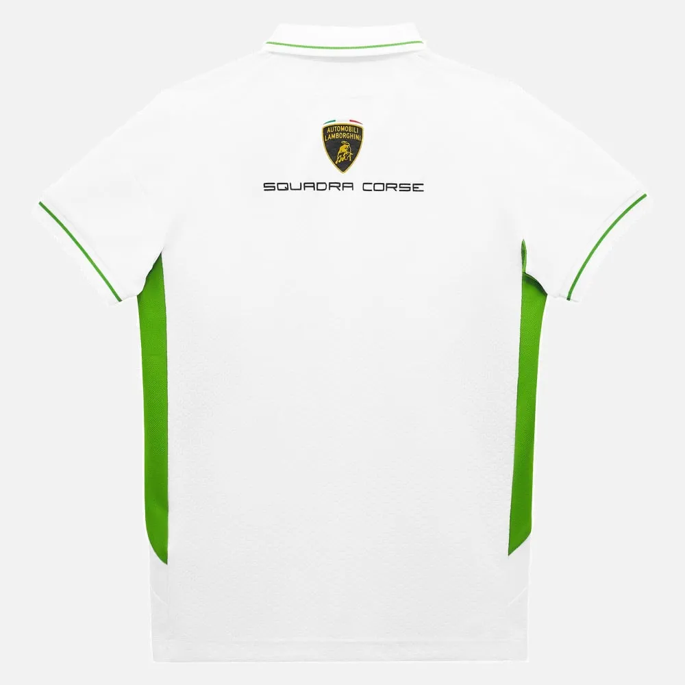 Automobili lamborghini squadra corse kid's white polo shirt