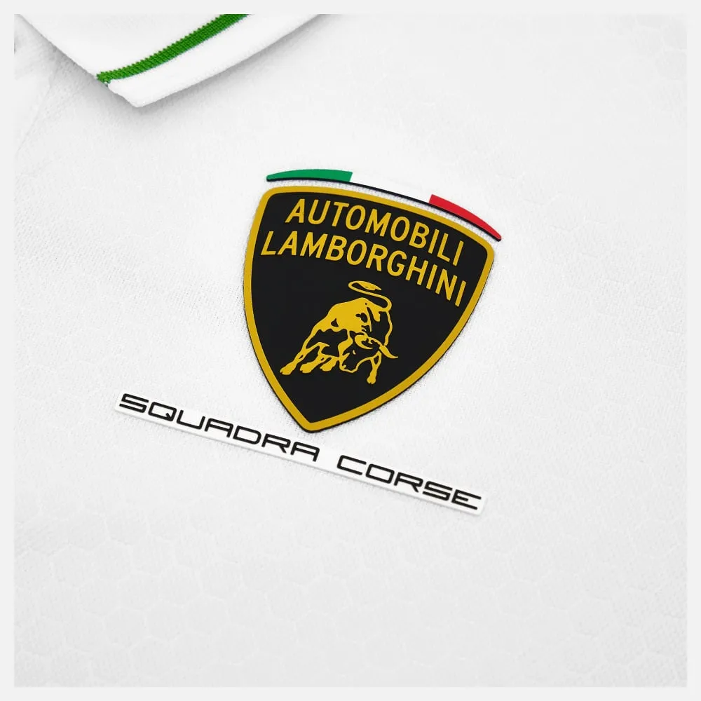 Automobili lamborghini squadra corse kid's white polo shirt