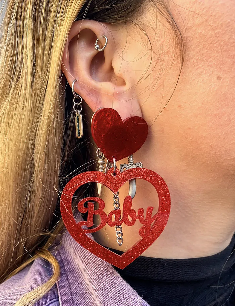 Red Baby Girl Earrings