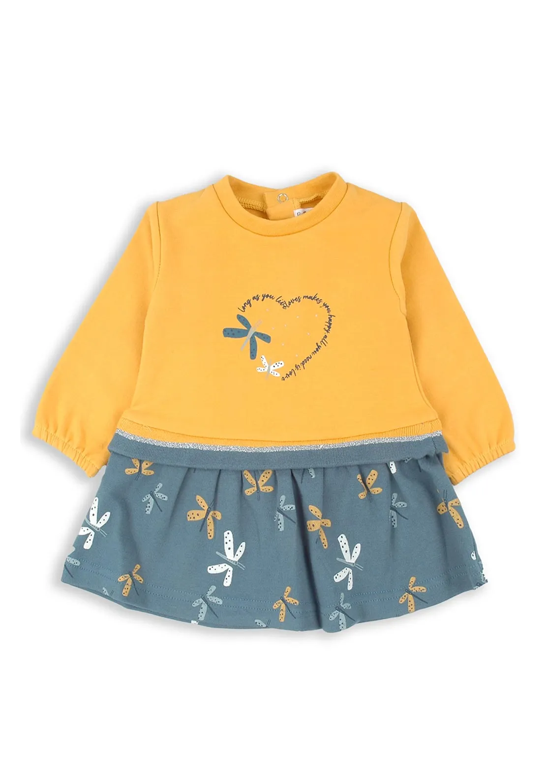 Babybol Baby Girl Butterfly Sweater Dress, Yellow