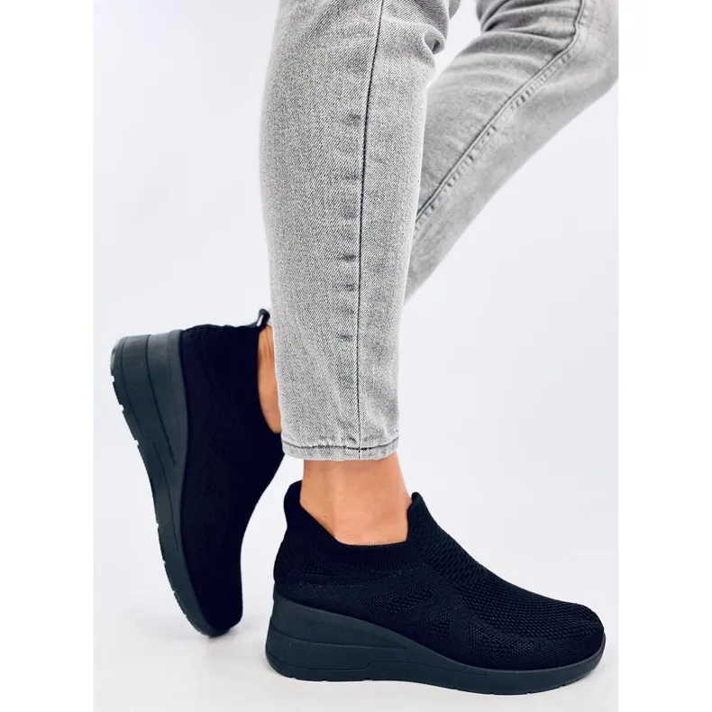 Bayol Black sock wedge sneakers