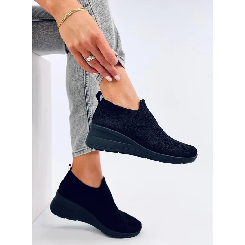 Bayol Black sock wedge sneakers