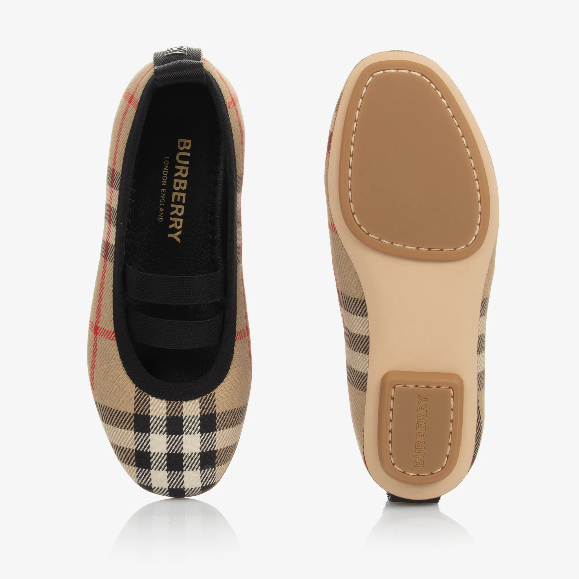 Beige Vintage Check Pumps