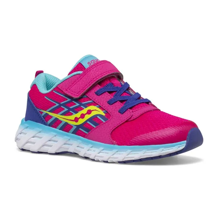 Big Girl Saucony Wind A/C 2.0 in Pink/Blue/Green