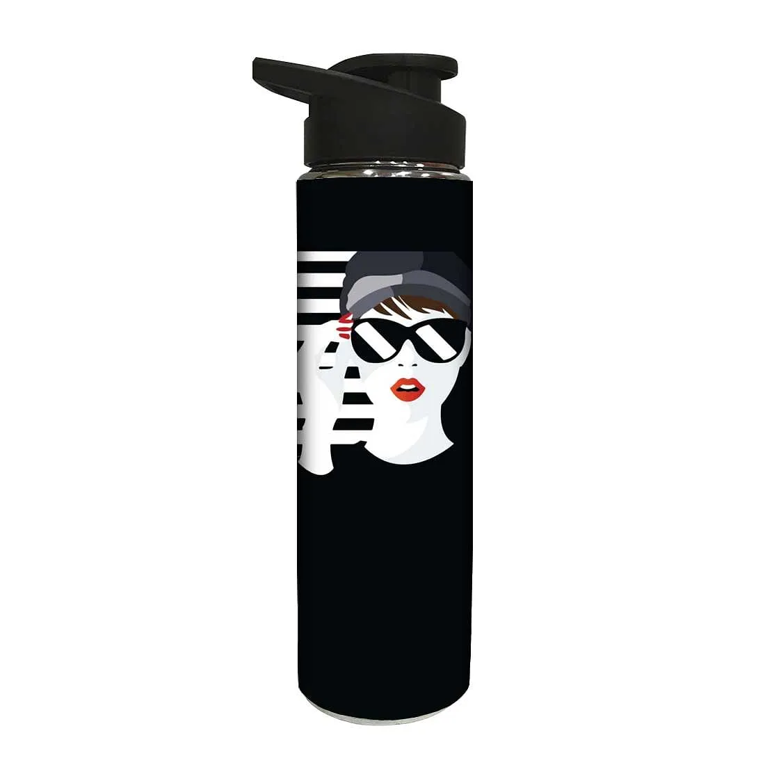 Black and White Stainless Steel Sipper Bottle for Girls - Girl