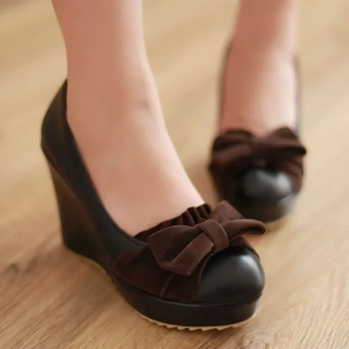 Black Brown Platforms Wedges Shoes