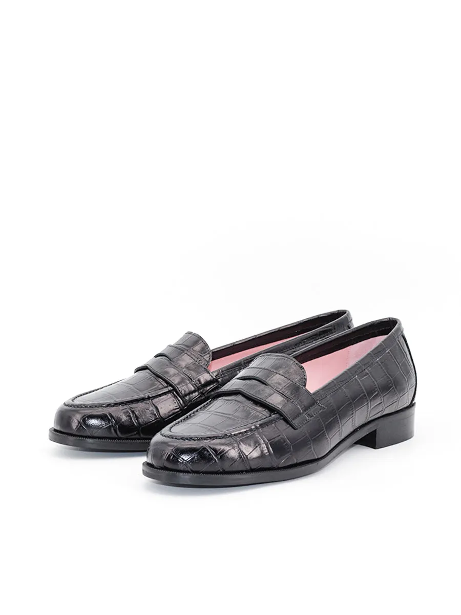 Black Coco Leather Mallorca Loafers