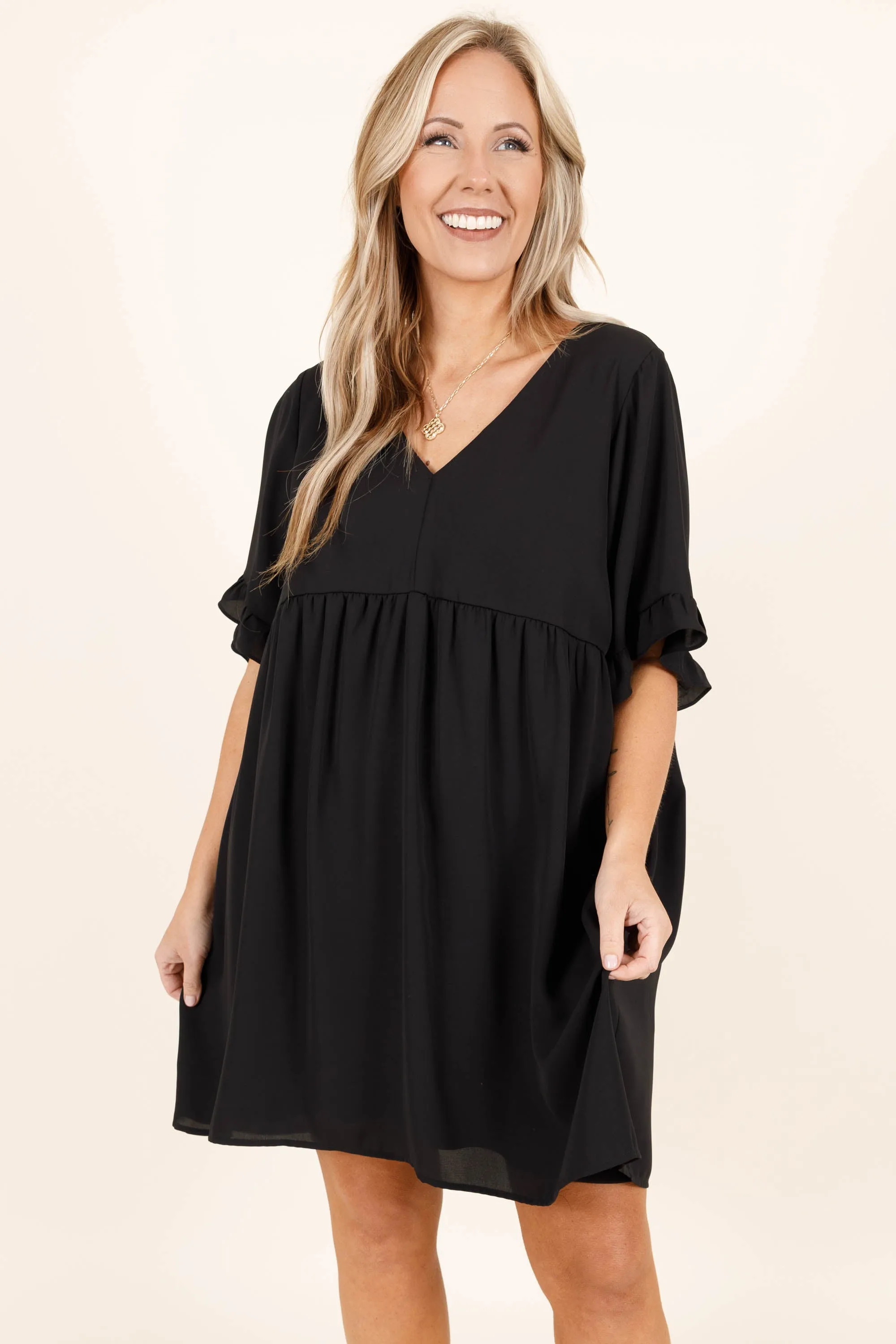 Black Flowy Dress - Shop Now