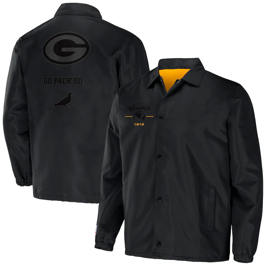 Black Green Bay Packers Coat