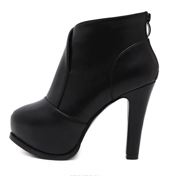 Black Platforms Stiletto Boots Shoes