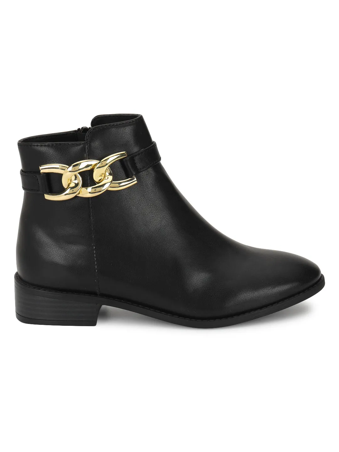 Black PU High-End-Fashion Stylish Ankle Boots (TC-OS-BO-02-BLKPU)