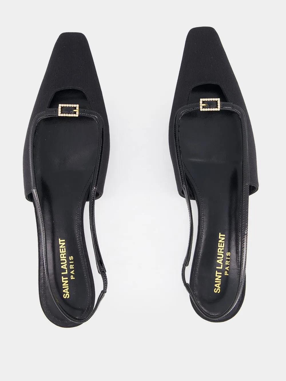 Black Slingback Mules