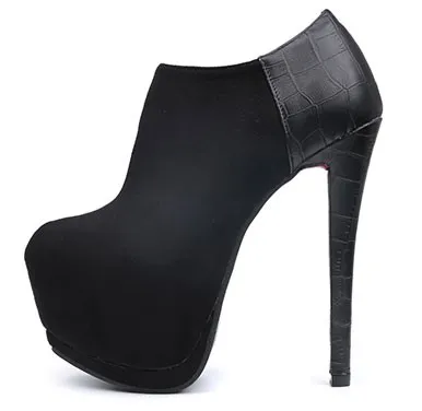 Black Suede Platforms Stiletto Ankle Boots