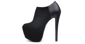 Black Suede Platforms Stiletto Ankle Boots