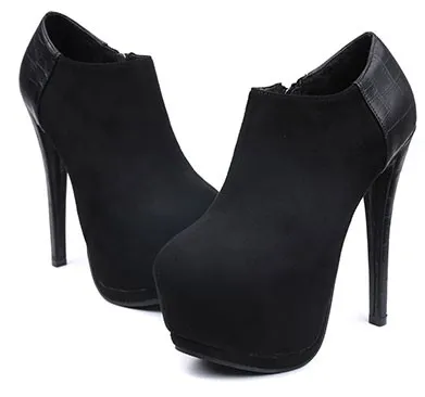 Black Suede Platforms Stiletto Ankle Boots