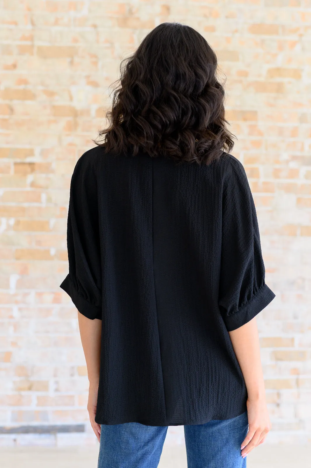 Black V-Neck Blouse - Versatile and Stylish