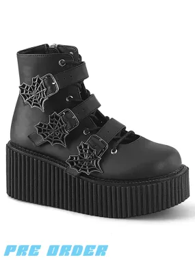 Black Vegan Leather Demonia Creeper-260 Available for Pre-Order