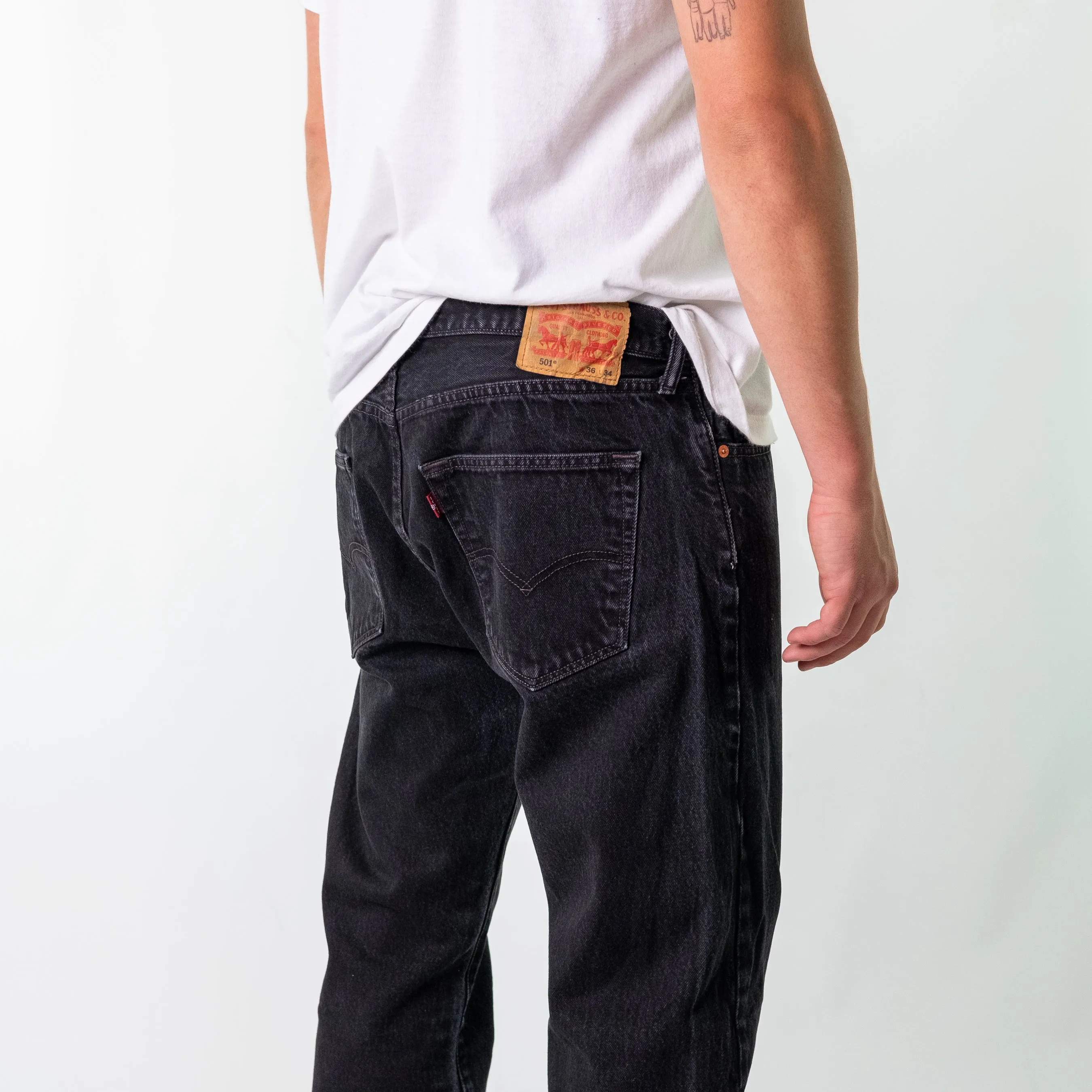 Black y2ks Levi's 501 Denim Jeans Baggy Pants (36x34)