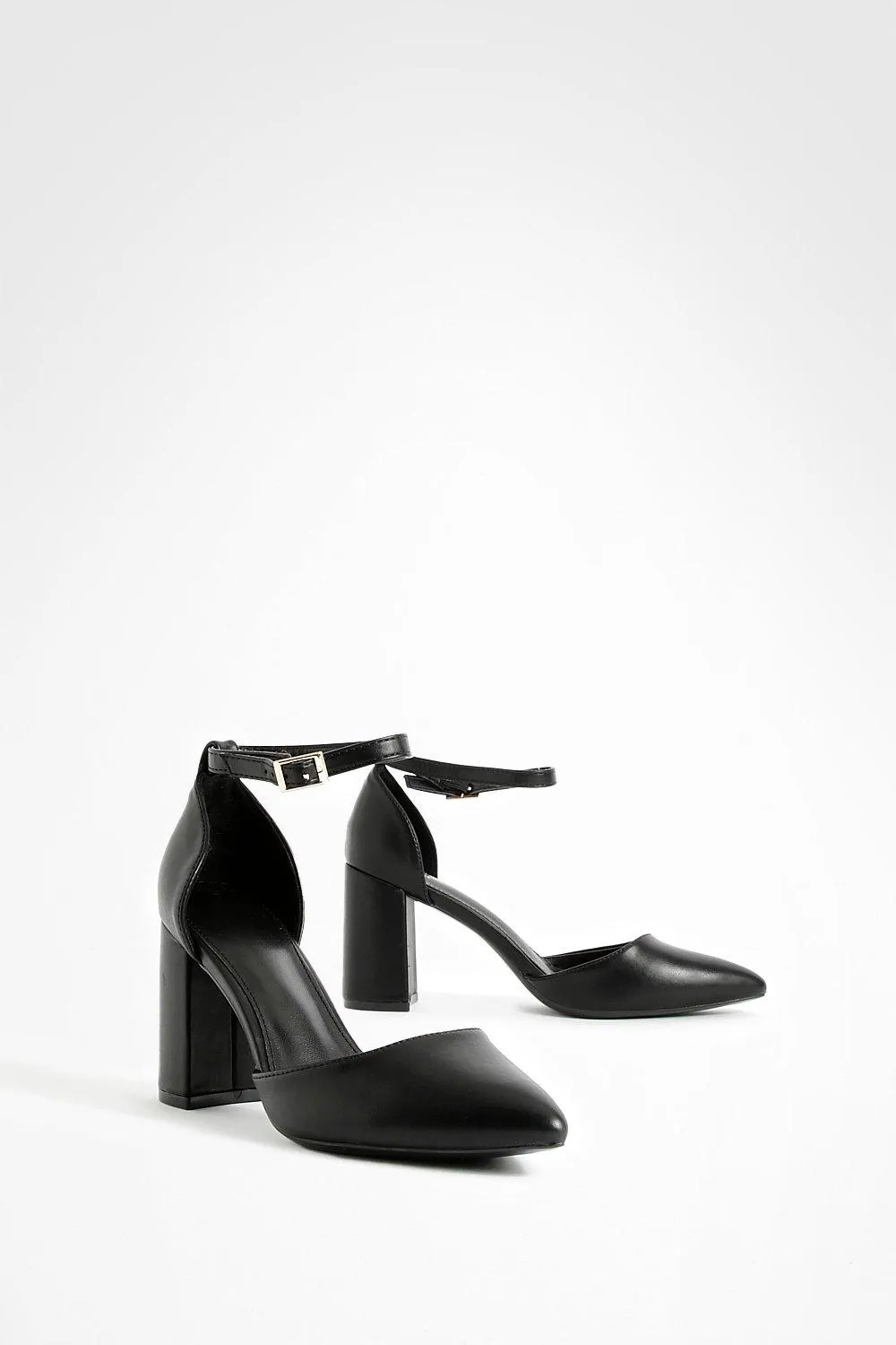 Block Heel Ankle Strap Pumps