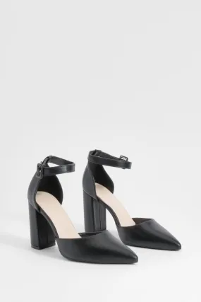 Block Heel Two Part Pumps