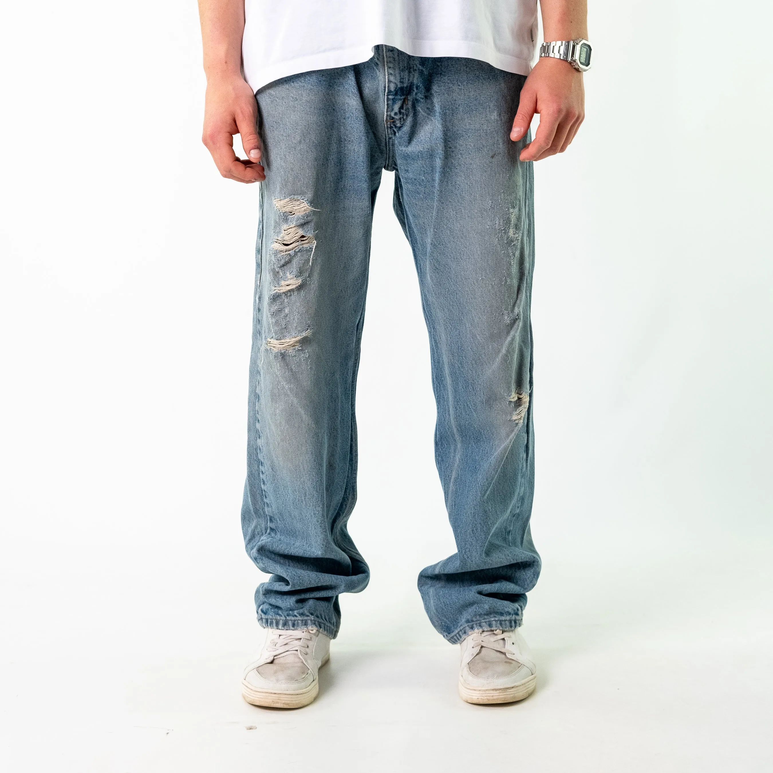 Blue 90s Carhartt Denim Jeans Baggy Pants (38x34)