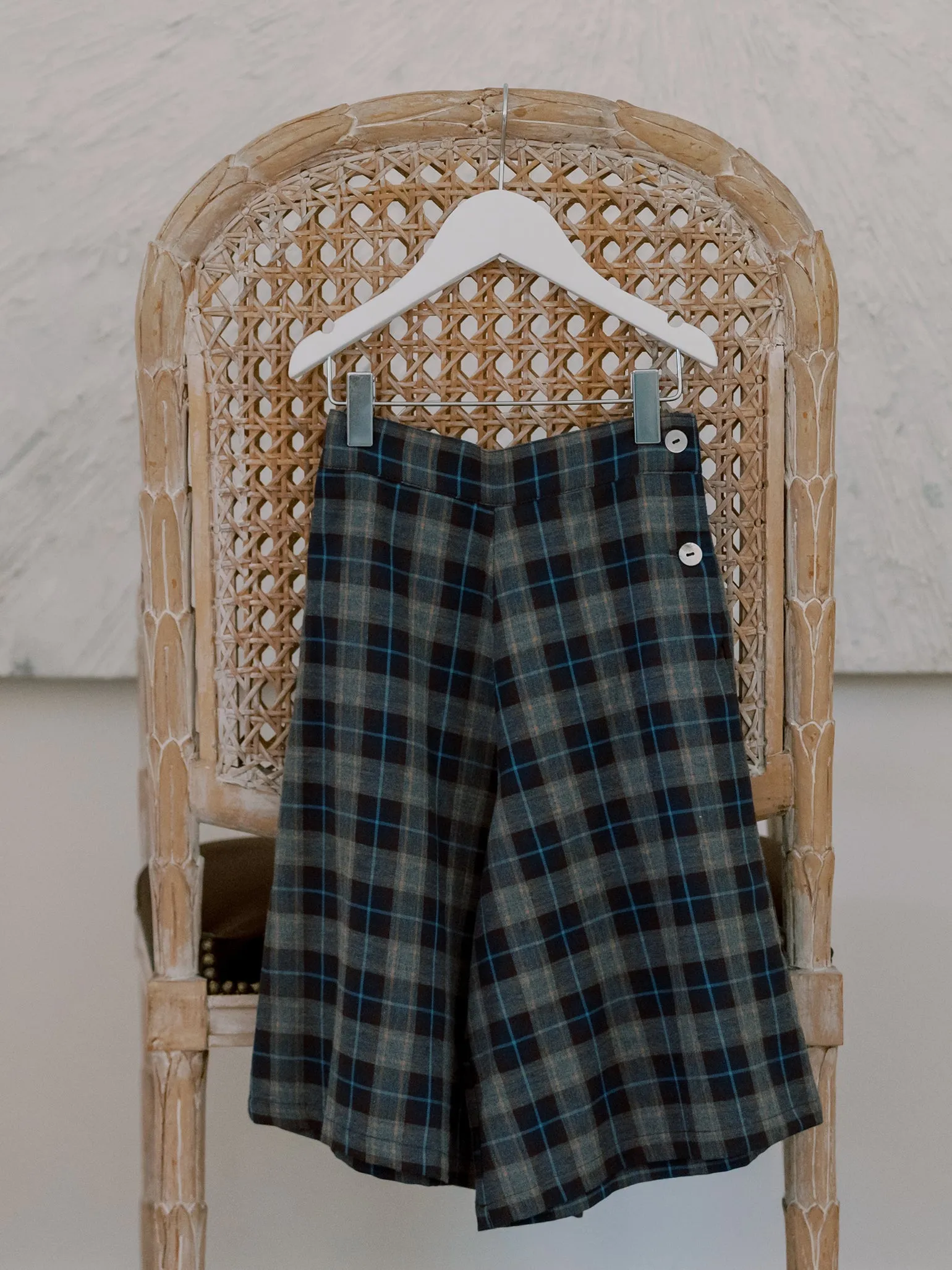 Blue Check Carmin Girl Trousers