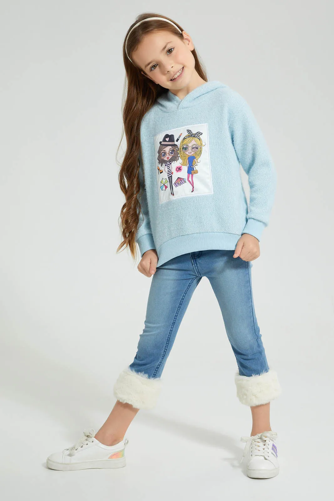 Blue Hooded Sweatshirt