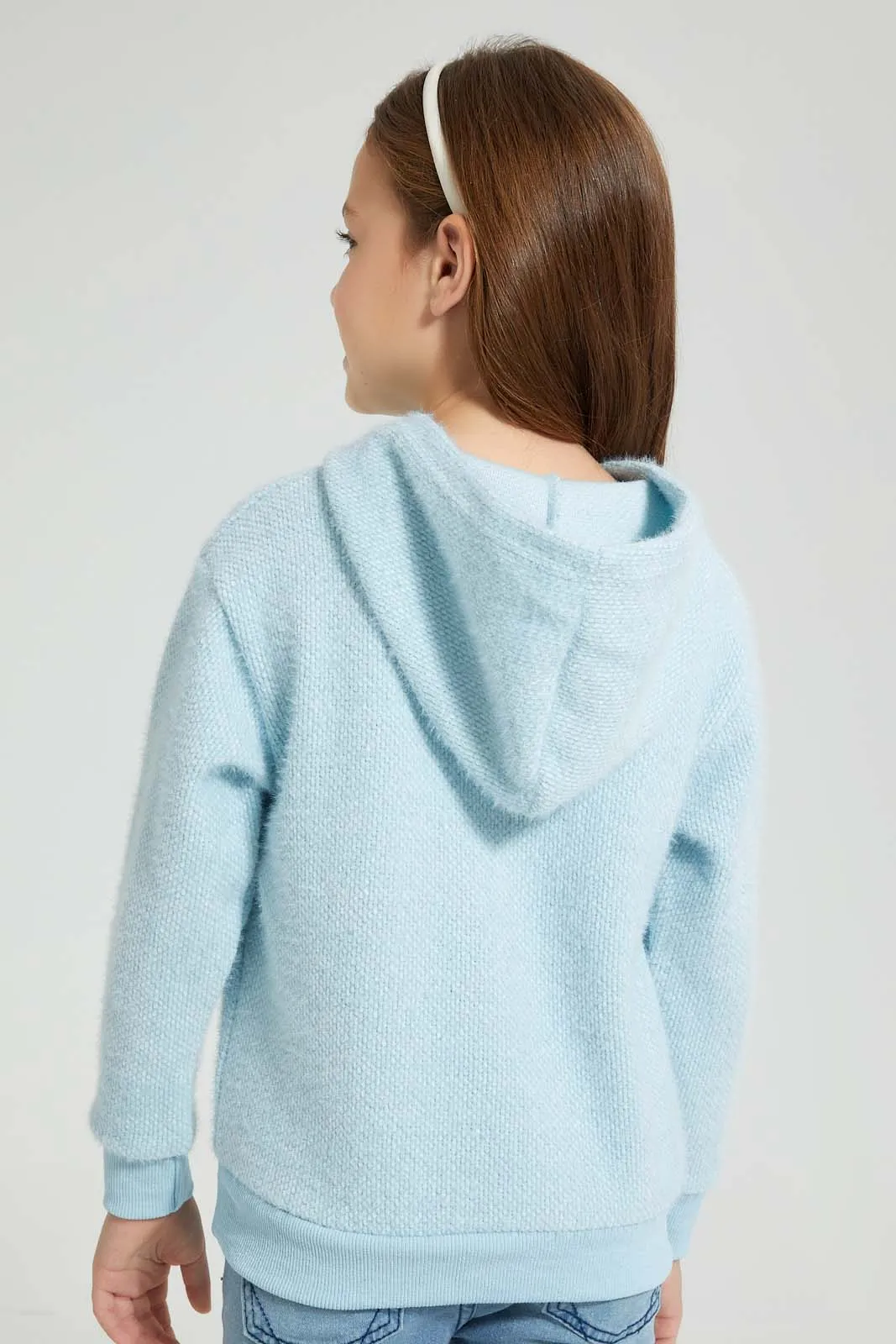 Blue Hooded Sweatshirt