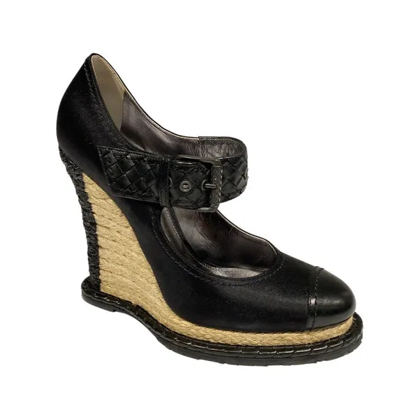 BOTTEGA VENETA Beige and Black Wedges